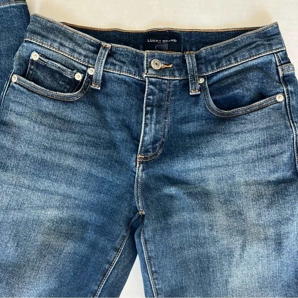 Lucky Brand Easy Rider Jean mid rise straight fit boot cut dark wash size 2 26 - Picture 9 of 16